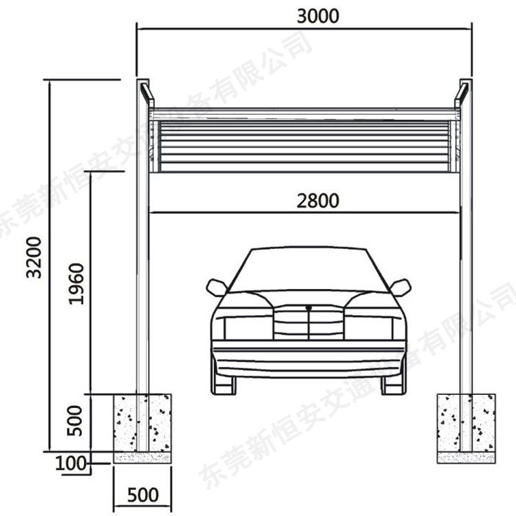 XHA-101铝合金车棚优卓系列双立柱单车位耐晒遮阳别墅专用