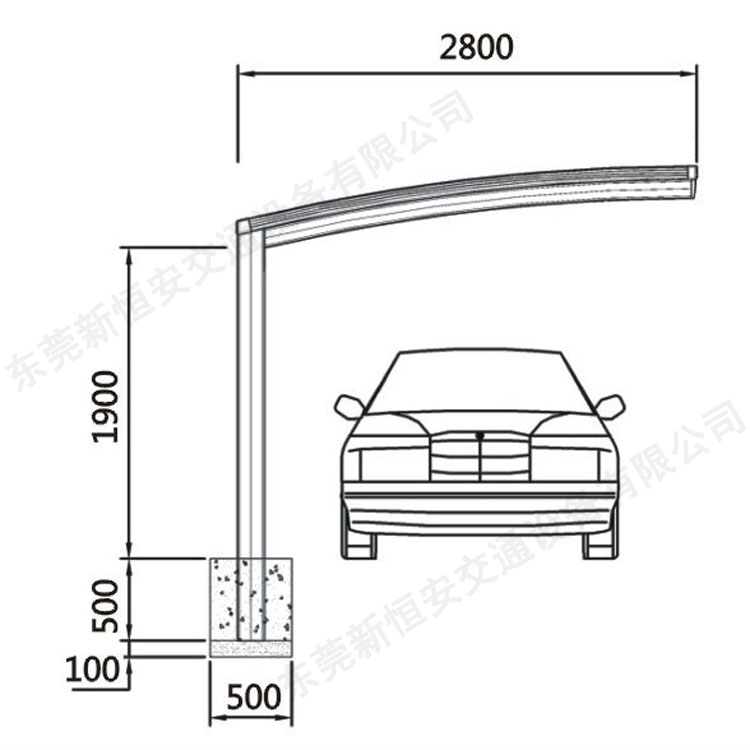XHA-301铝合金车棚优耐系列单边式单车位